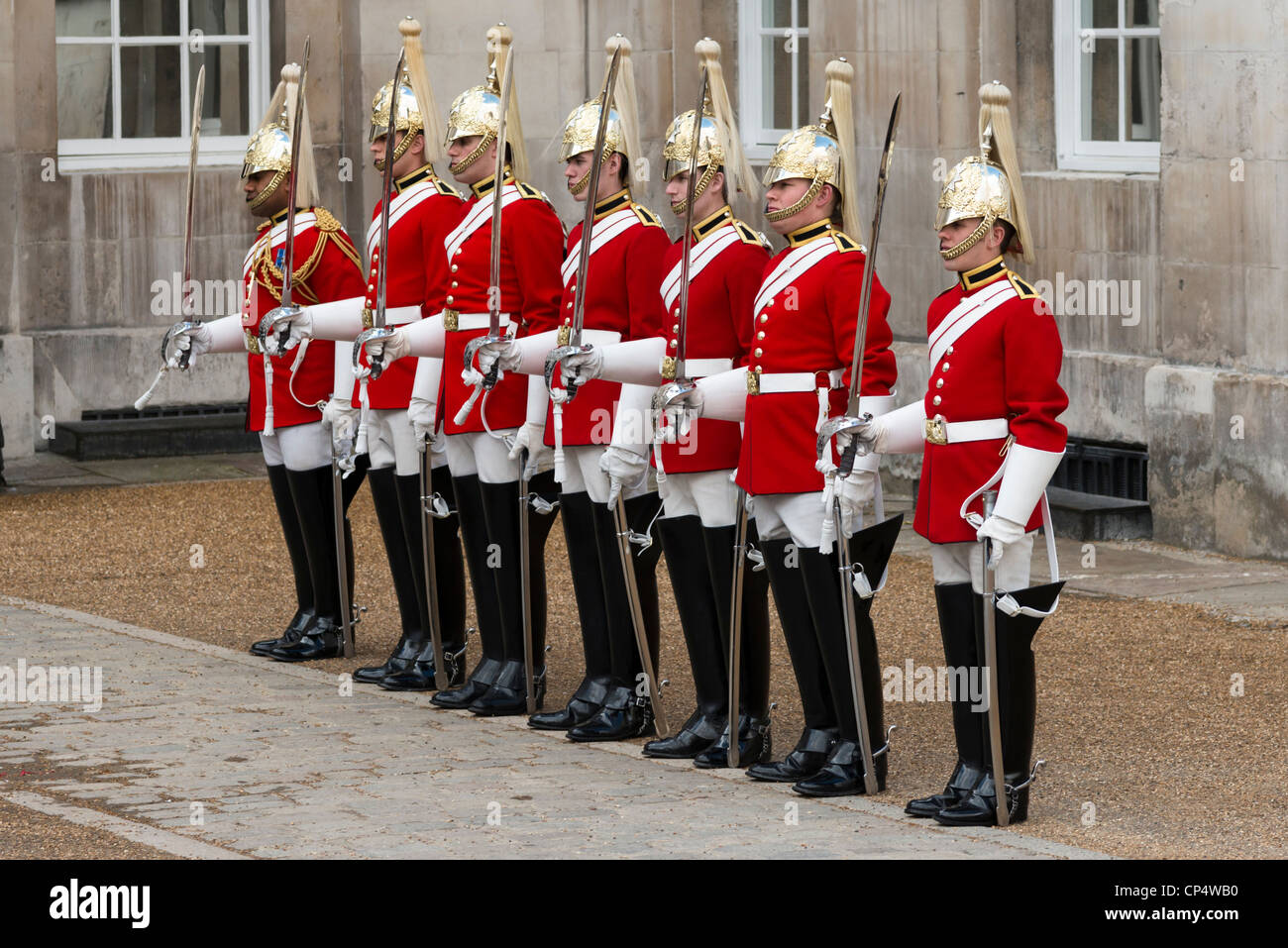Queen's Life Guards at Horse Guards,London,England Stock Photo