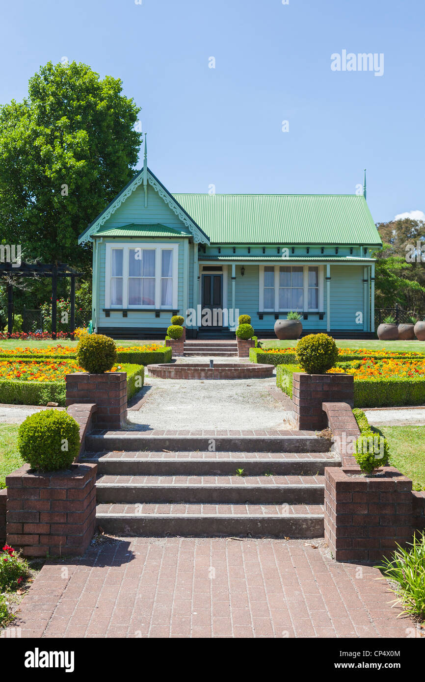 Late Victorian villa built for the head gardener in 1899 in Government Gardens, Rotorua, New Zealand. Stock Photo