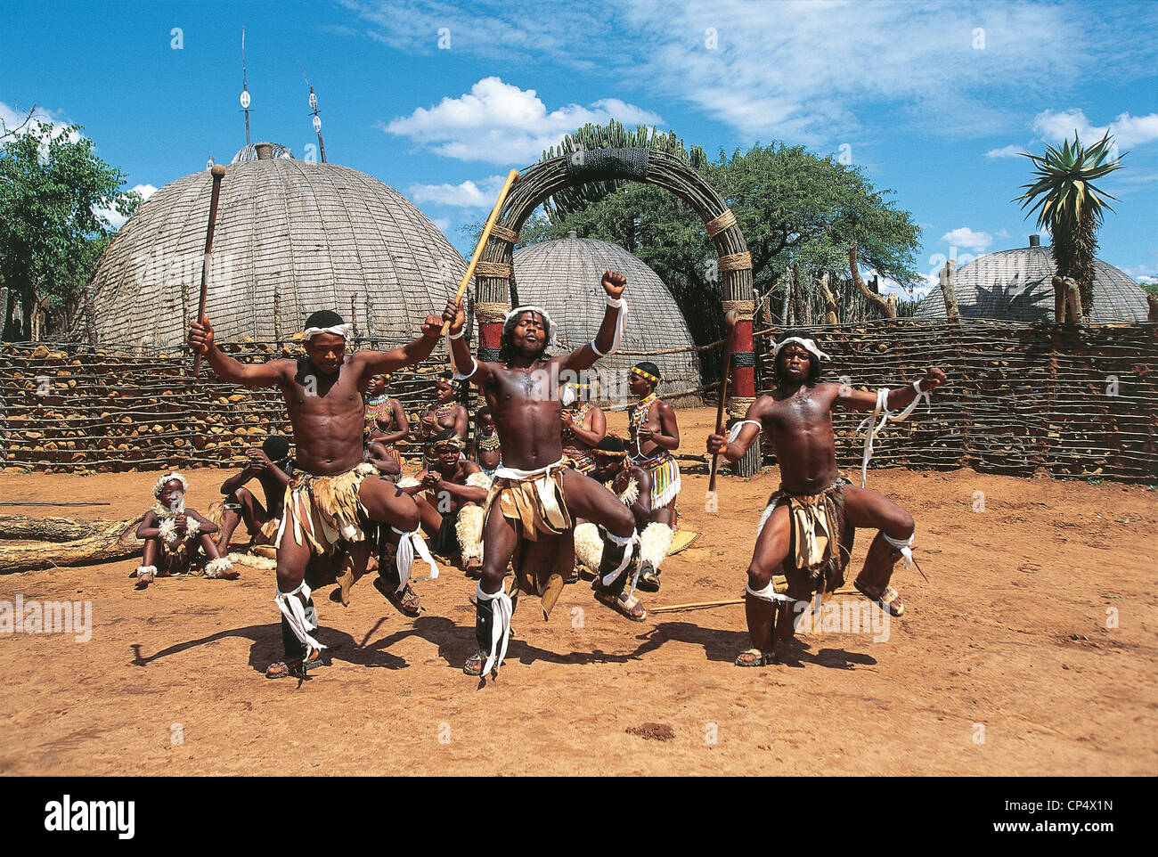 Republic Of South Africa Qwazulu Village Traditional Zulu Dance Ngoma