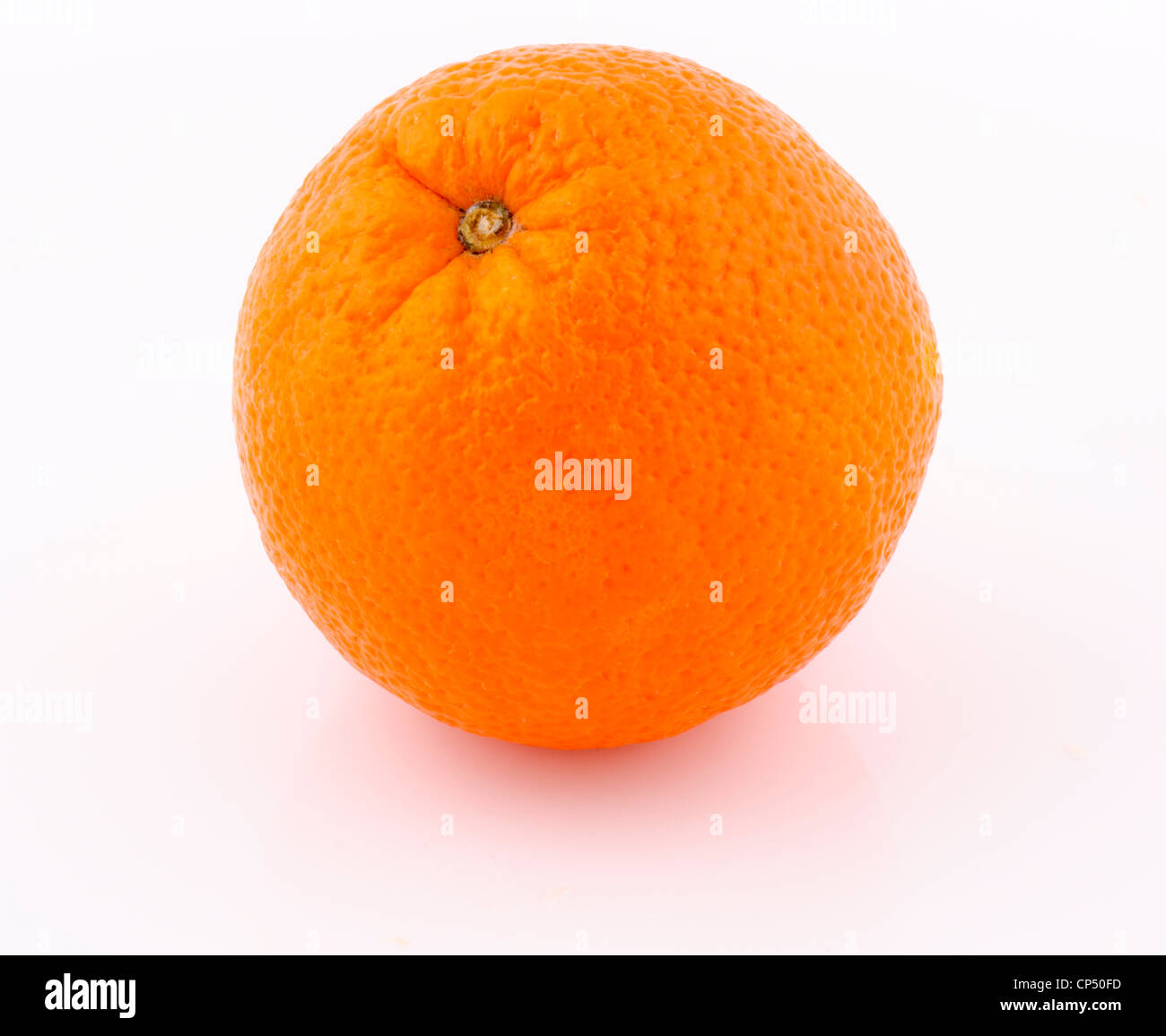 Single orange isolated on the white Stock Photo