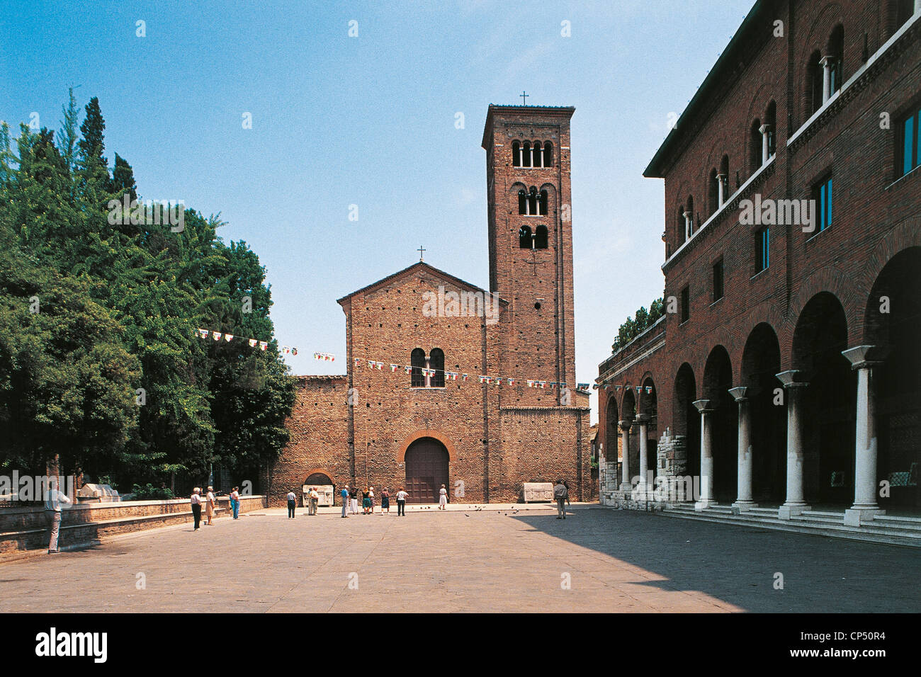 Ravenna Piazza And The Basilica Of San Francesco Stock Photo