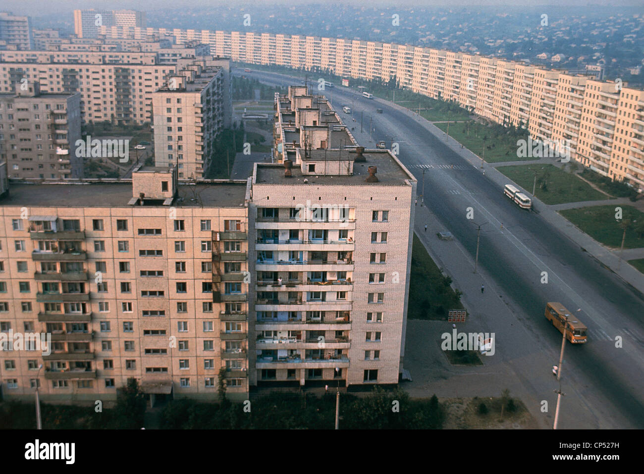 Ukraine twentieth century. Eighties - Dnipropetrovsk (Dnepropetrovsk) - District of housing Stock Photo
