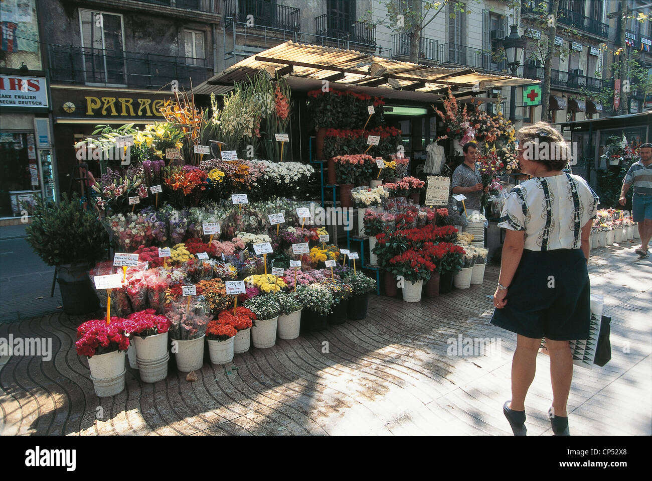 Spain Catalonia Barcelona. Rambla de las Flores Stock Photo Alamy