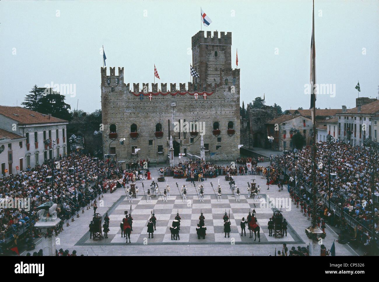 Veneto - Marostica (Vi), living chess game. Stock Photo
