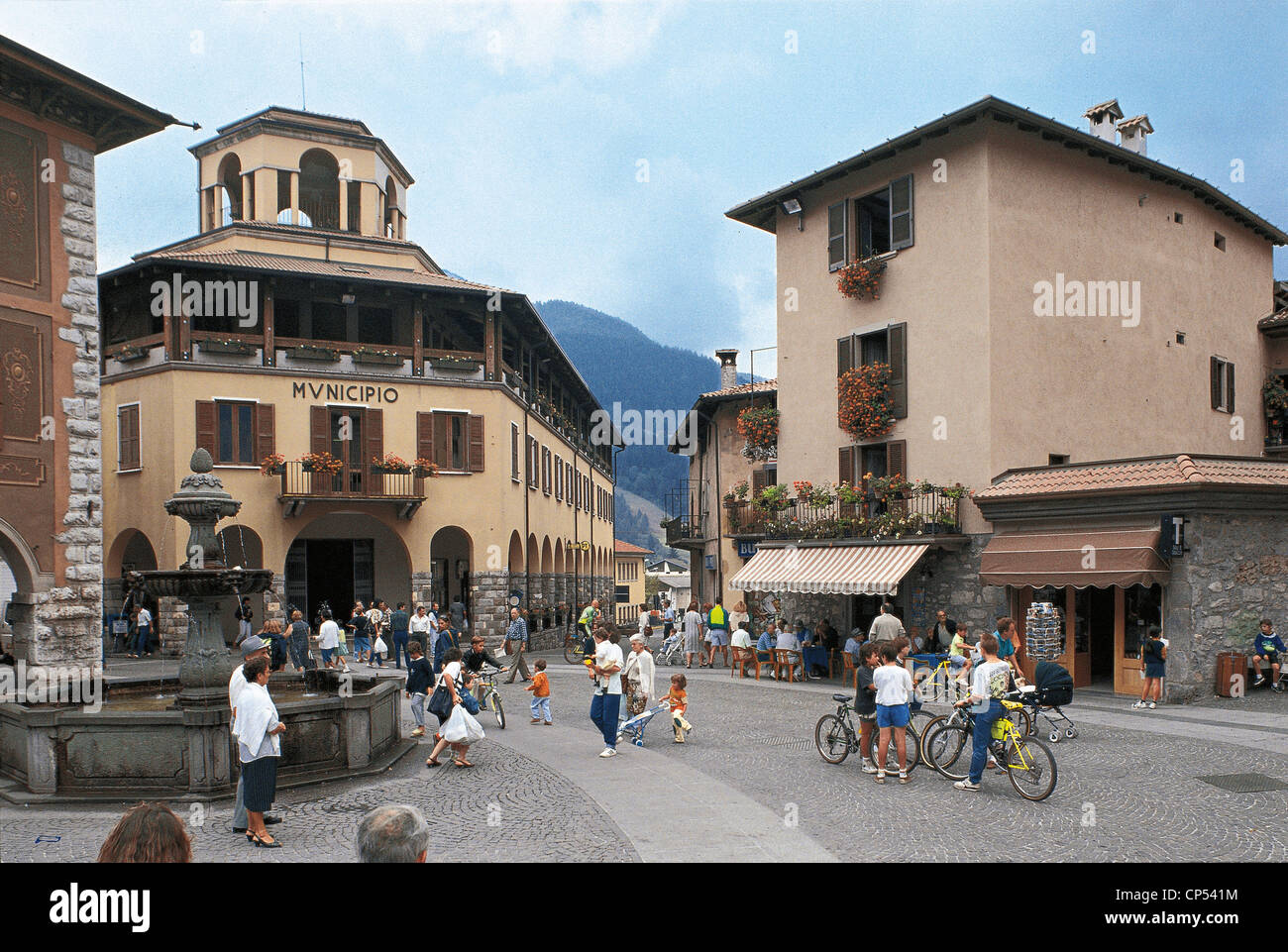 Lombardia - Valcamonica - Borno (BS). The square Stock Photo - Alamy