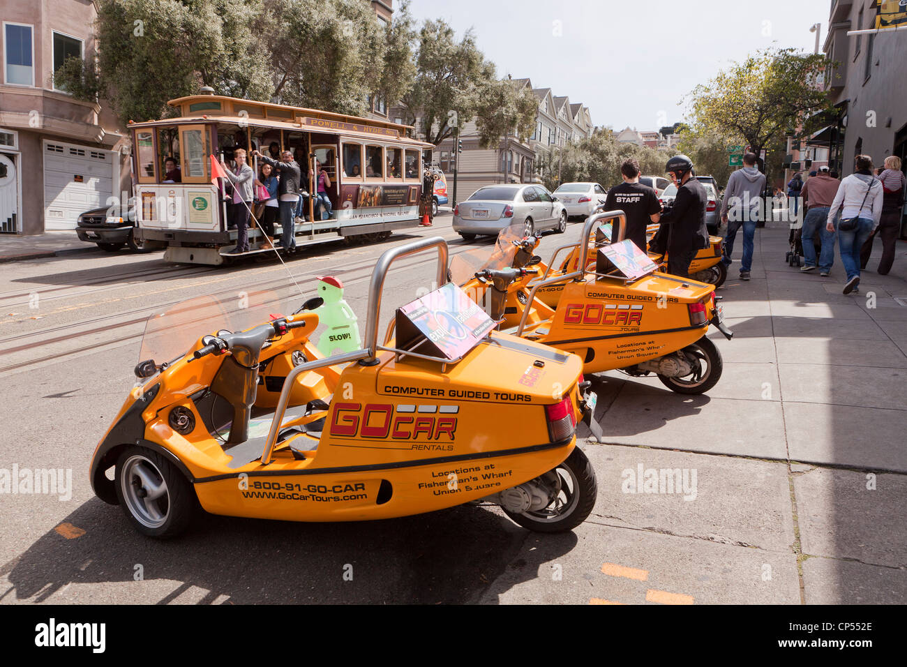 GoCar tour carts - San Francisco, California USA Stock Photo