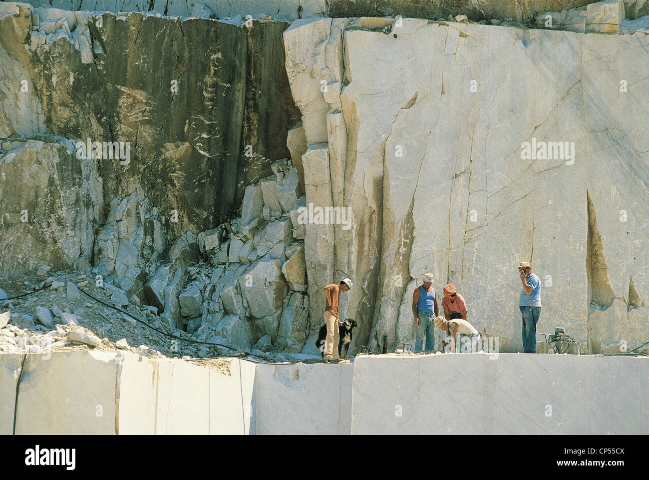 TUSCANY AREA OF CARRARA Marble Apuan Alps marble quarry Stock Photo