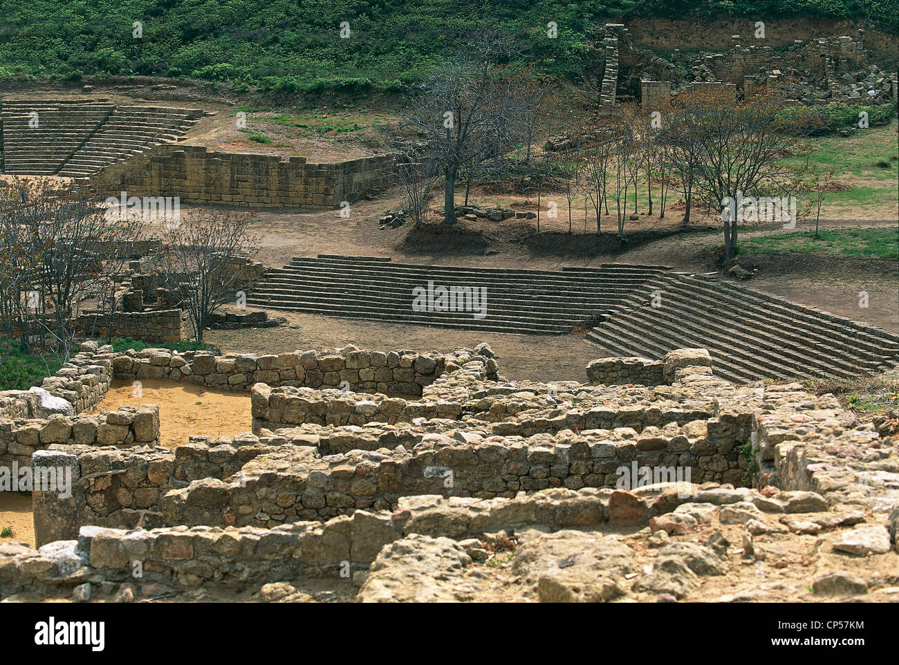 Sicily - The archaeological site of Morgantina (En), Roman ruins. Stock Photo