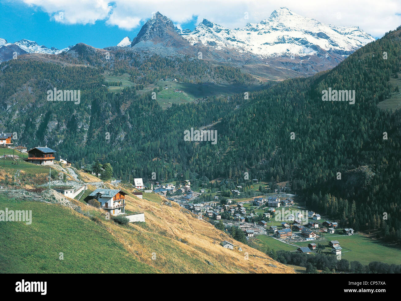 Valle D'Aosta Champoluc View Stock Photo