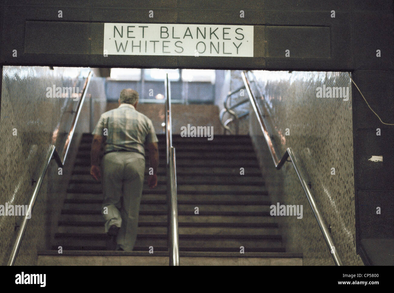 Johannesburg Republic Of South Africa Apartheid Racist Sign On A Scale Stock Photo