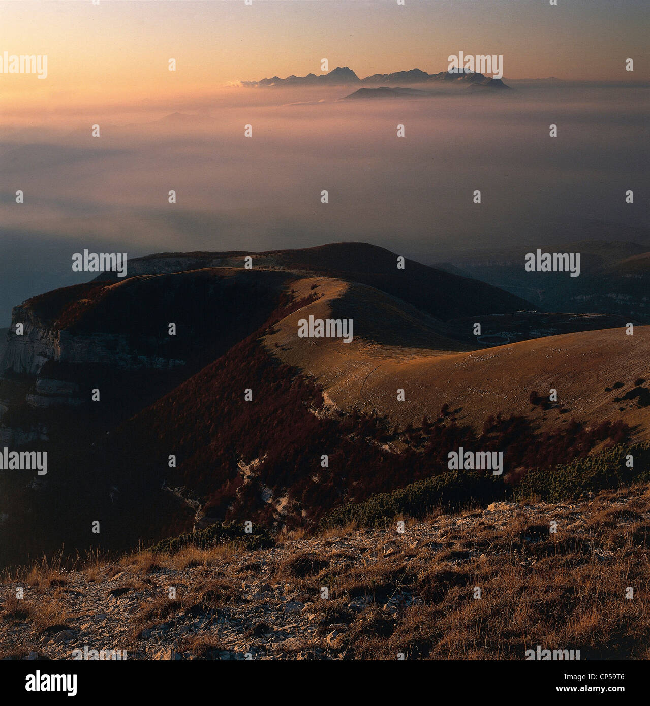 Abruzzo Majella National Park Gran Sasso of Italy as seen from the