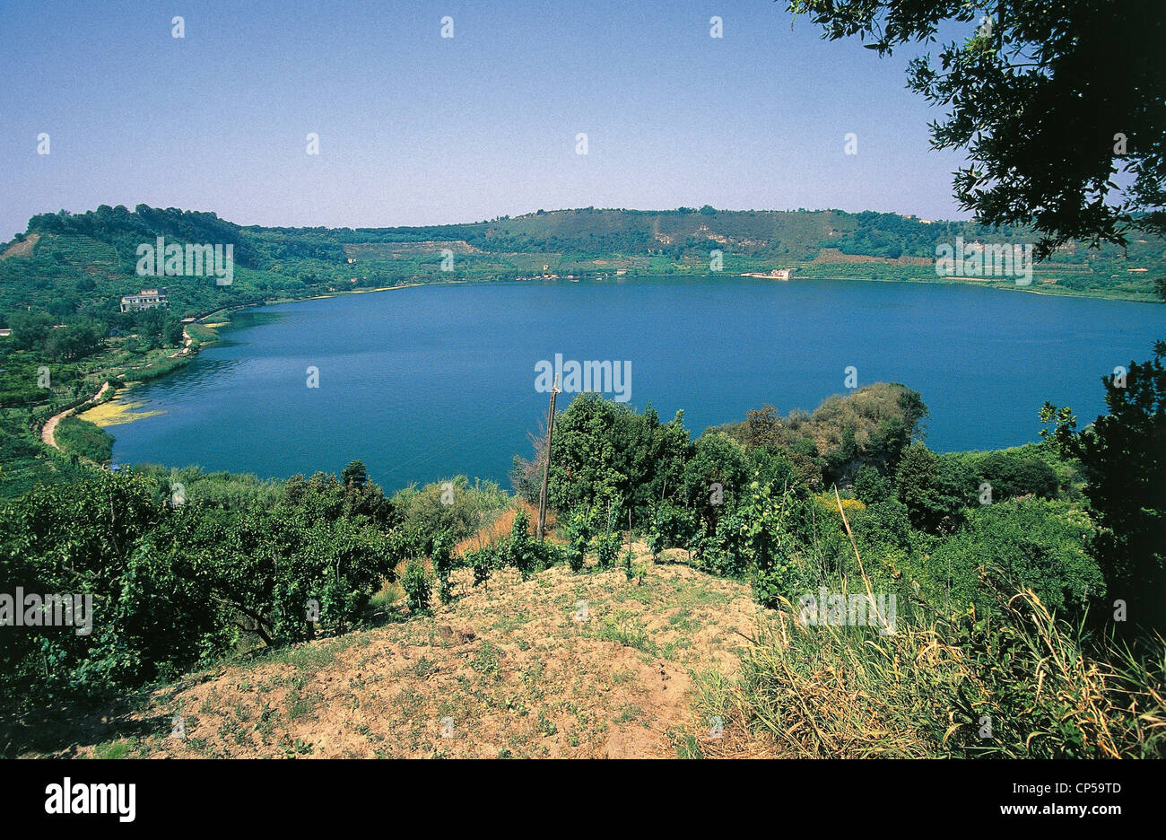 Lake Avernus Campania Spa Stock Photo