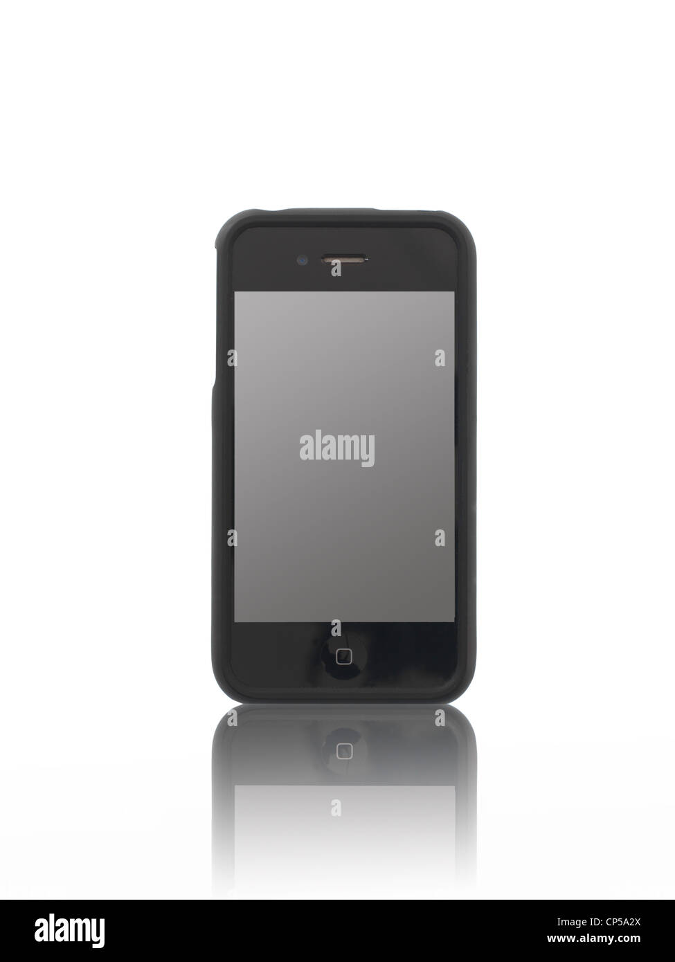 A mobile phone isolated against a white background Stock Photo - Alamy