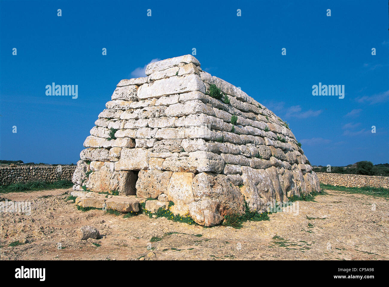Spain - Balearic Islands - Minorca Island - Naveta megalithic funerary ...