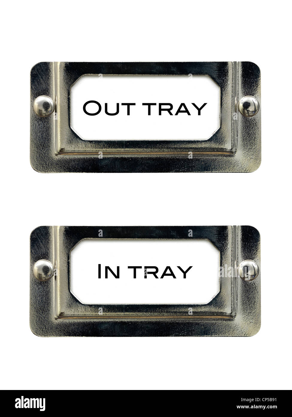 Tray labels isolated against a white background Stock Photo Alamy
