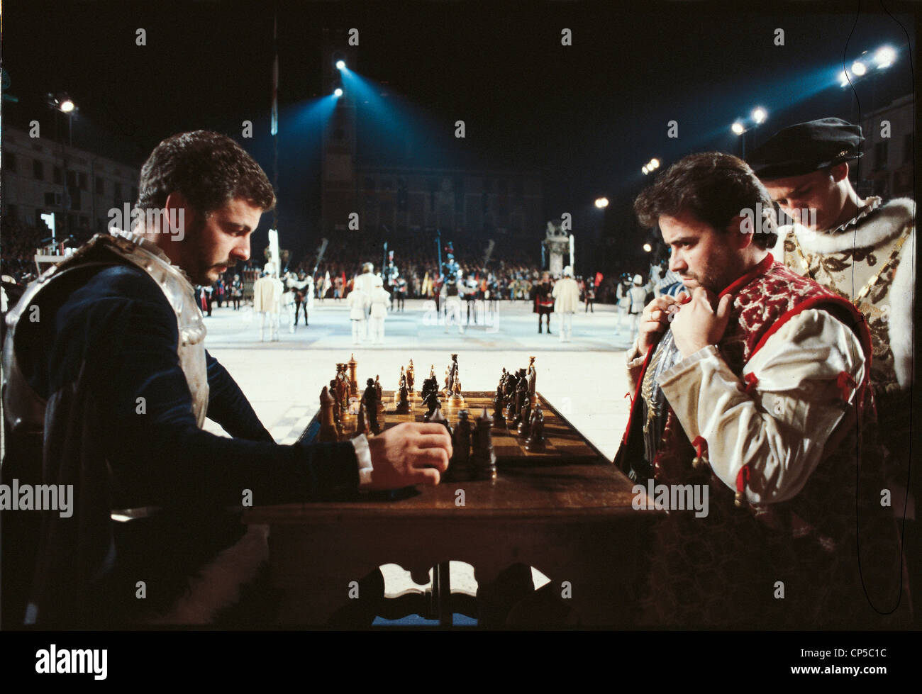 Veneto Marostica Chess Game: Two Players Stock Photo