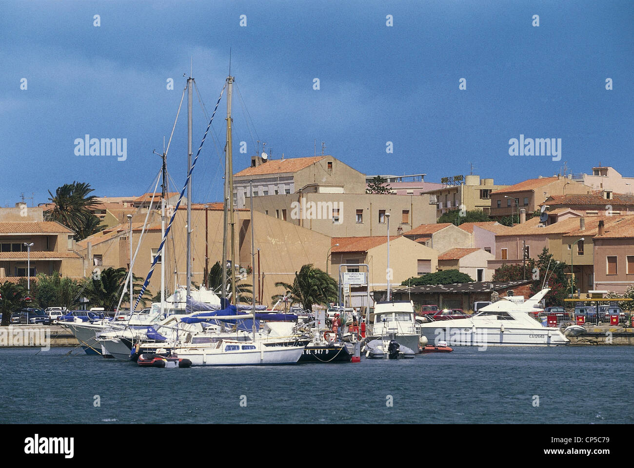Sardinia - Palau (OT). Boats in the harbor. Stock Photo