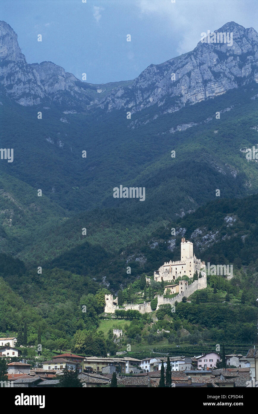 Trentino-Alto Adige - Val Lagarina - Sabbionara village of Avio (Trento). Castle Castelbarco. Stock Photo