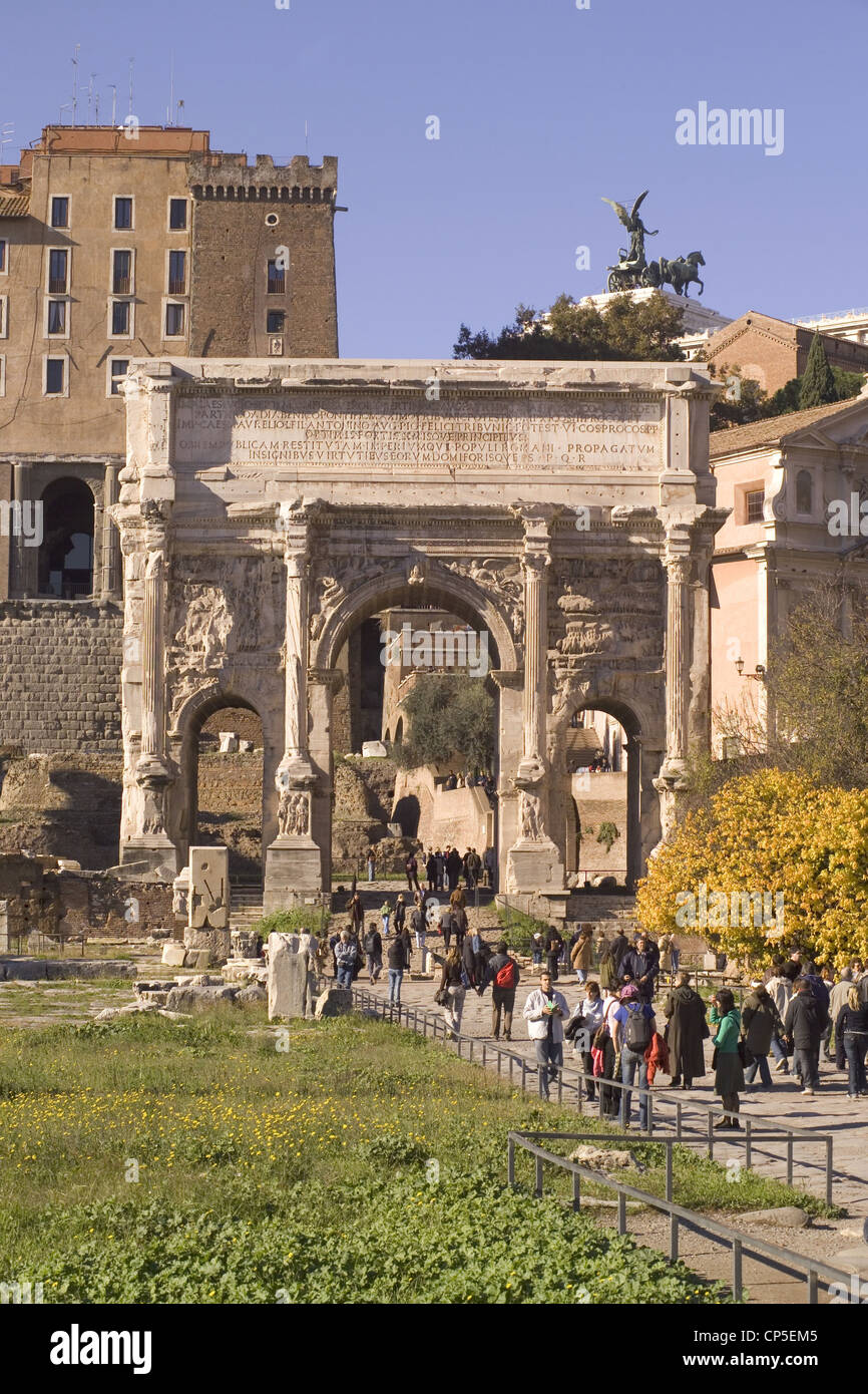 Lazio - Rome, Roman Forum. Arch of Septimius Severus Stock Photo