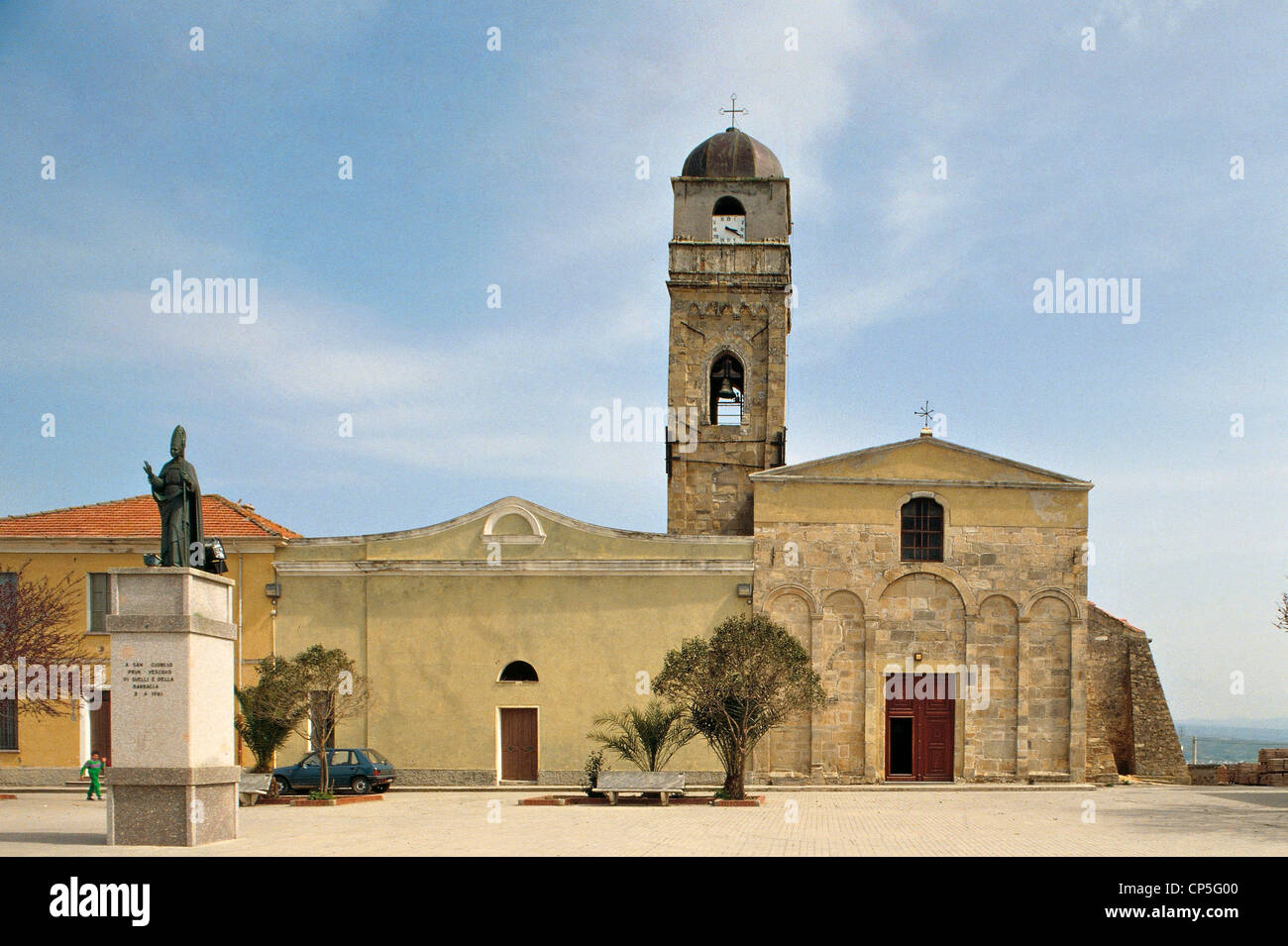 Sardinia Suelli (Ca), former St. George's Cathedral (XIII century), now parish church dedicated to St. Peter Apostle Church of Stock Photo