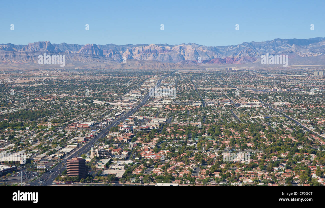 loking out over the suburbs of las vegas Stock Photo