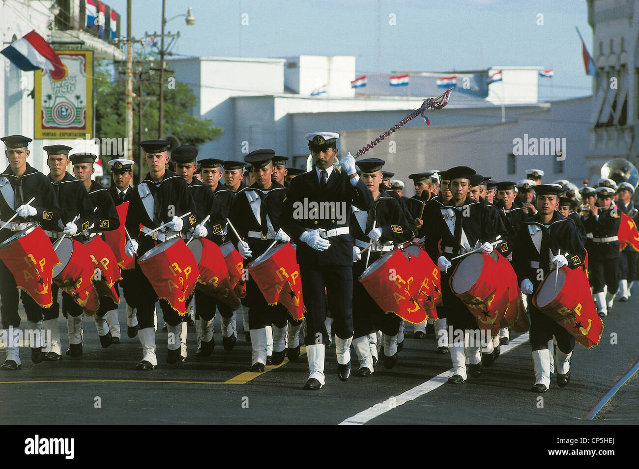 Paraguay - Asuncion. Military parade on the occasion of Independence