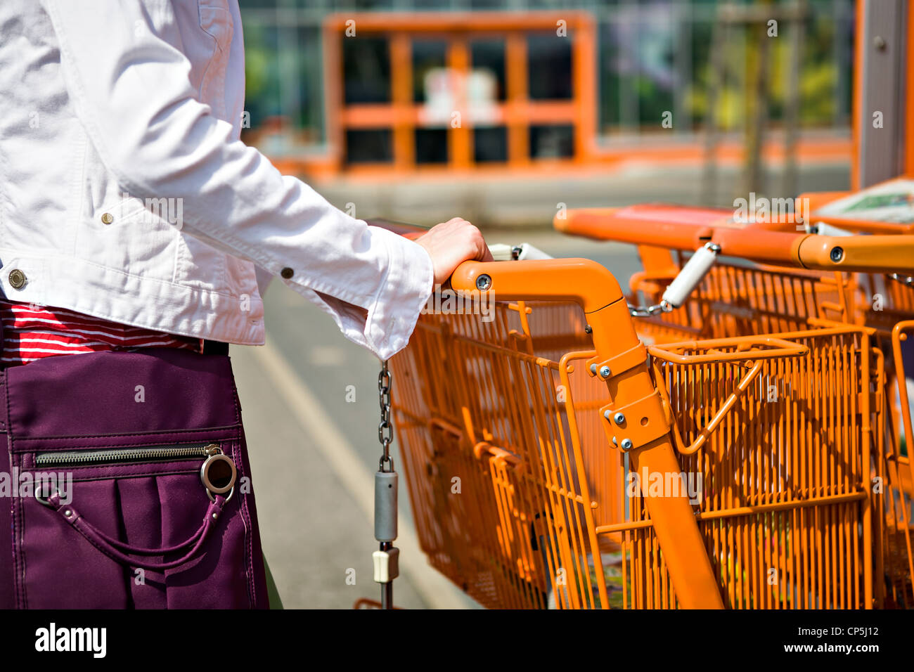 a shot of market cart and supermarket view Stock Photo Alamy