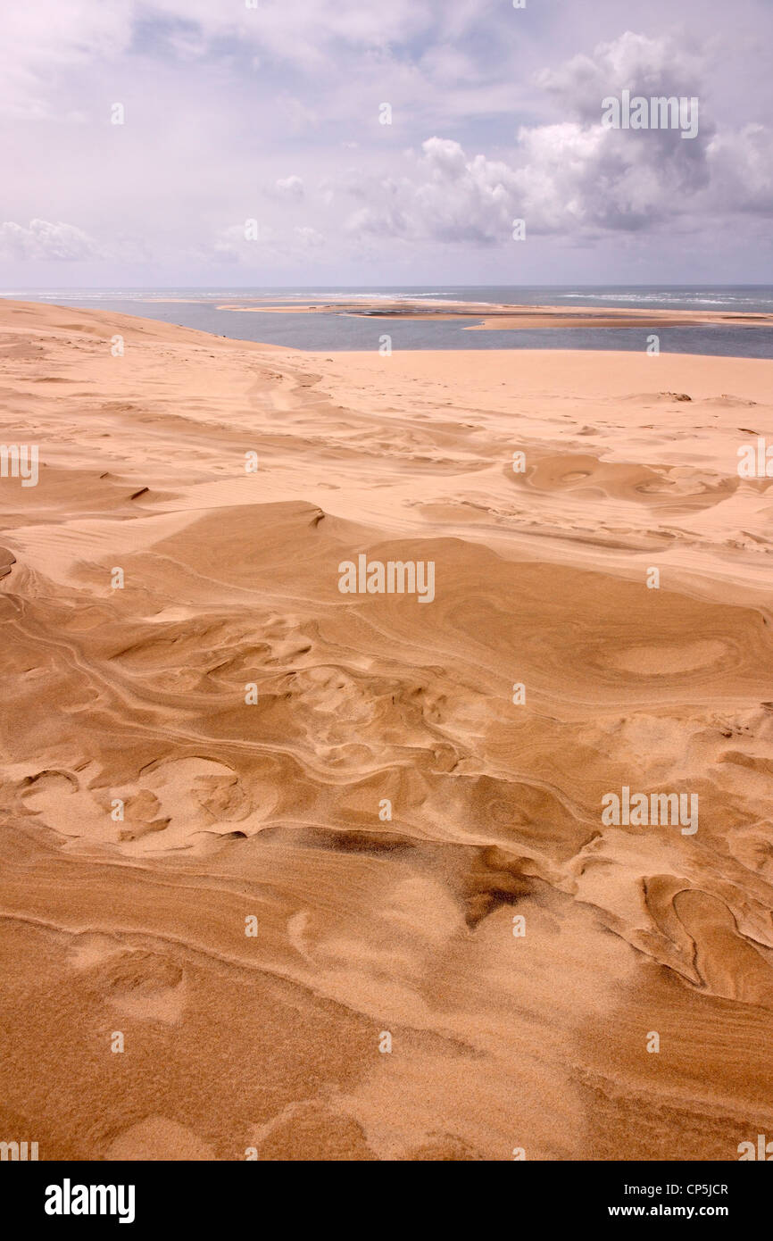 Windswept sand patterns, Dune du Pyla, Arcachon, France Stock Photo
