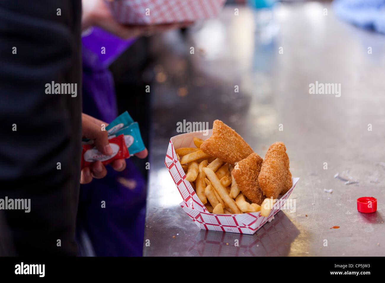 Fish and chips takeaway Stock Photo