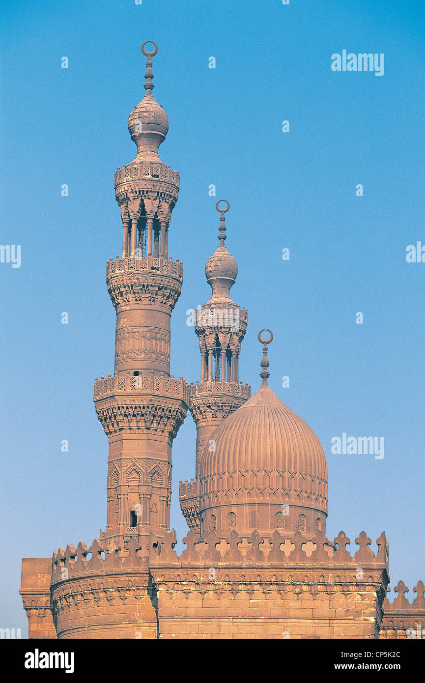 Cairo, Egypt Mosque Of Sultan Hasan Minarets Stock Photo
