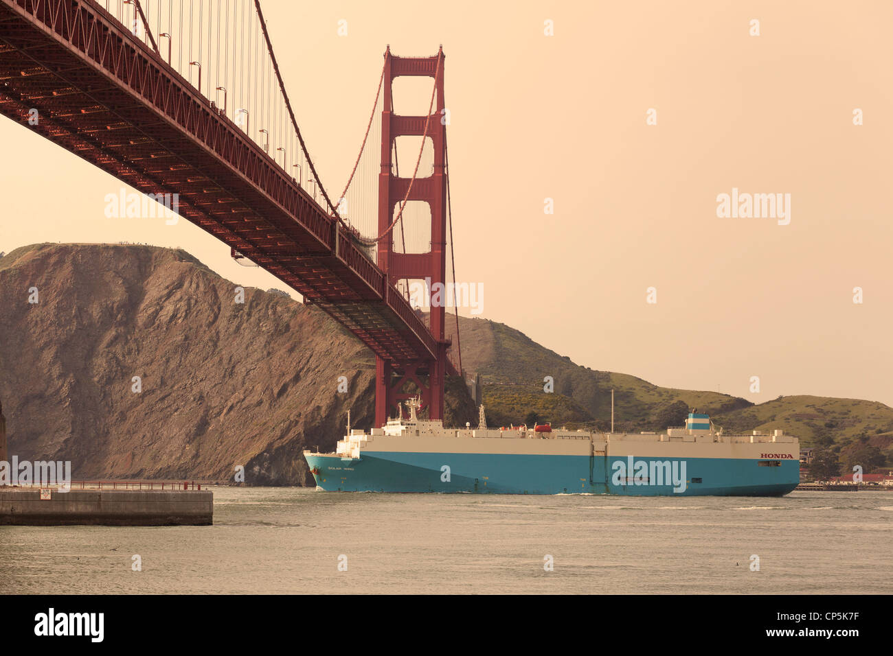 A Honda ship leaving the San Francisco bay Stock Photo