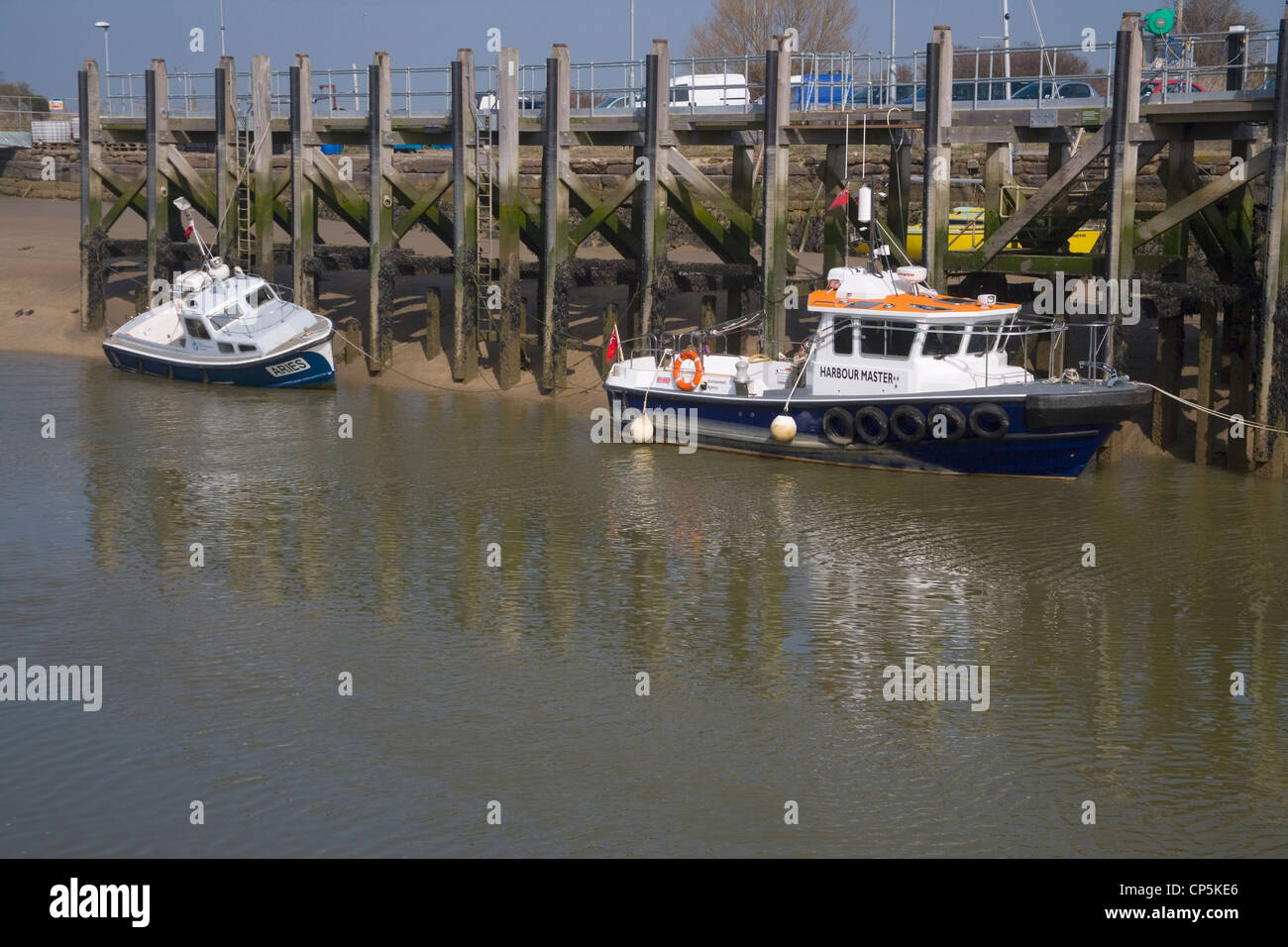 rye harbour entrance on the east sussex coast Stock Photo
