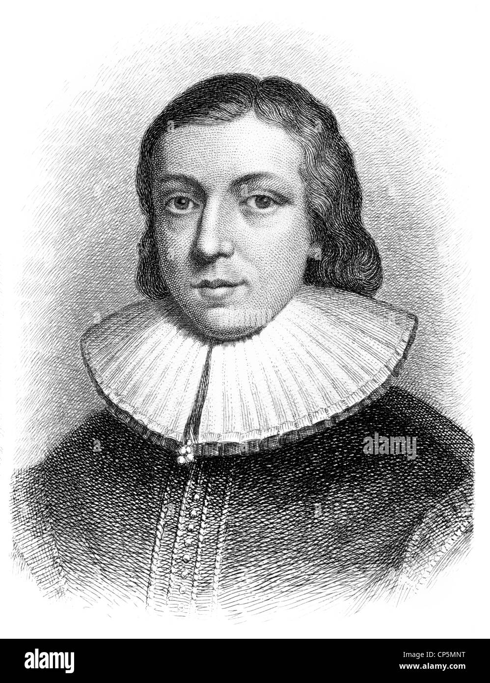 Portrait of John Milton, 1608 - 1674, an English poet and political philosopher Stock Photo