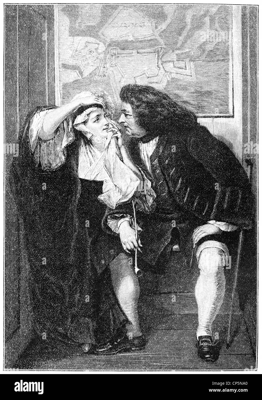 Uncle Toby and Widow Wadman, from The Life and Opinions of Tristram Shandy, Gentleman by Laurence Sterne, 1713 - 1768 Stock Photo
