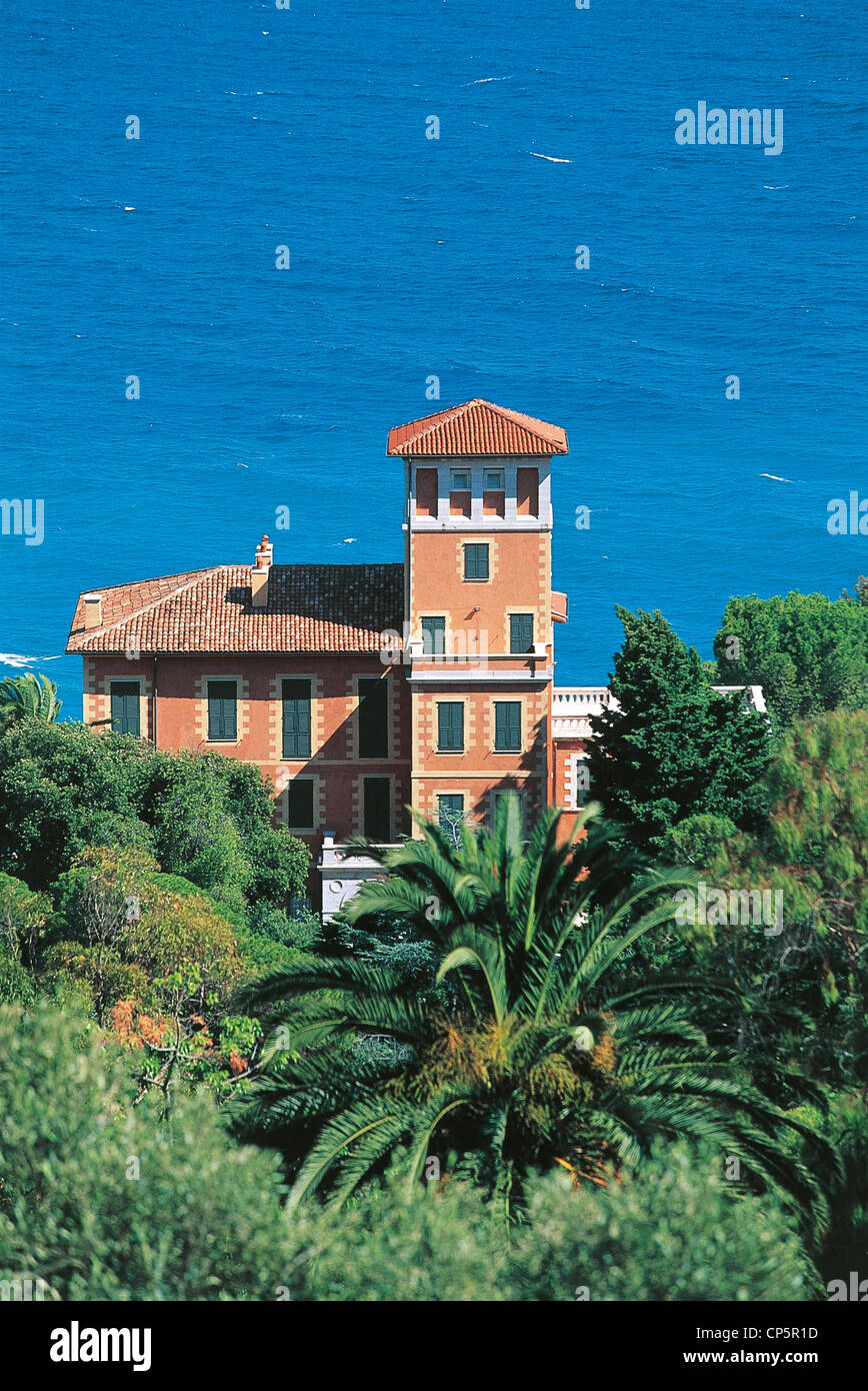 Liguria - La Mortola lower population of Ventimiglia. Hanbury, Villa. Stock Photo
