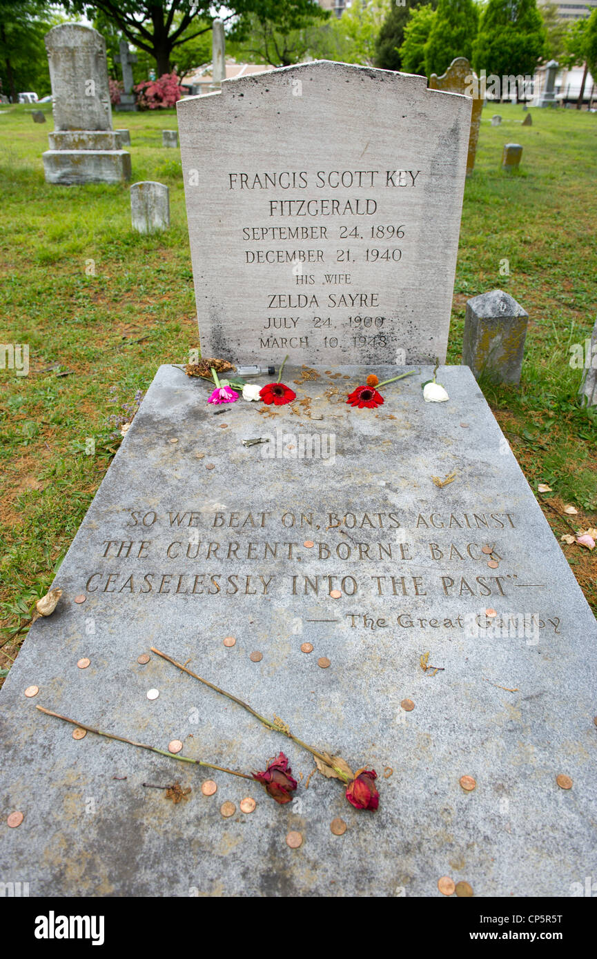 F.Scott Fitzgerald Gravesite, Rockville Maryland Stock Photo