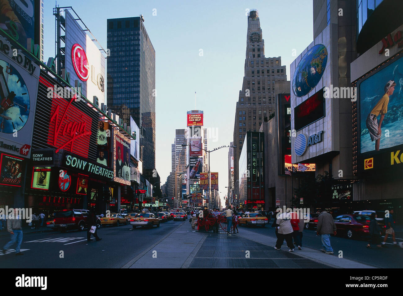 Times Square Iconic Sign United States of America - New York - Manhattan. Illuminated signs in ...