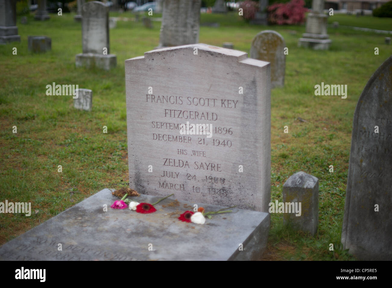 F.Scott Fitzgerald Gravesite, Rockville Maryland Stock Photo