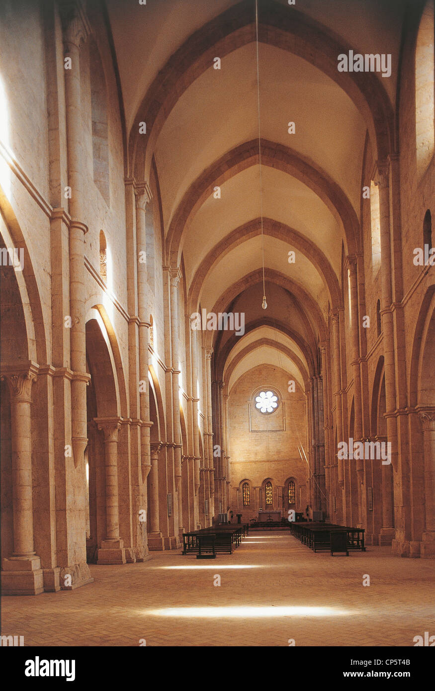 Lazio Fossanova Abbey Nave Stock Photo - Alamy