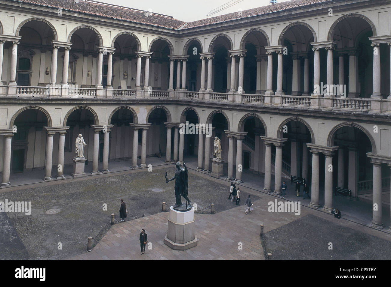 Lombardy - Milan. Cortile del Palazzo di Brera (architect Francesco Maria Richini) Stock Photo