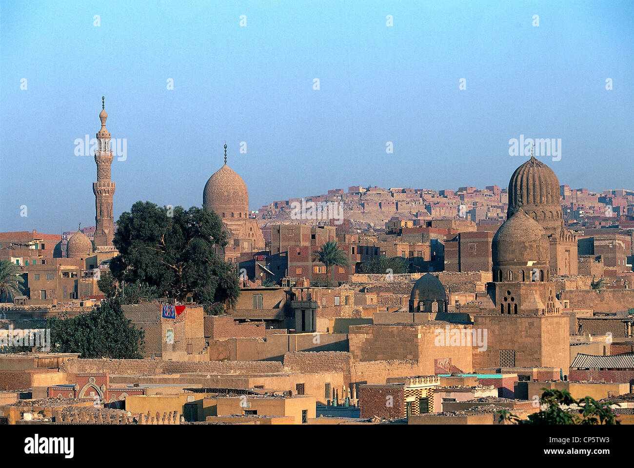 Egypt - Cairo - City of the Dead, view with the tombs of the caliphs. Stock Photo