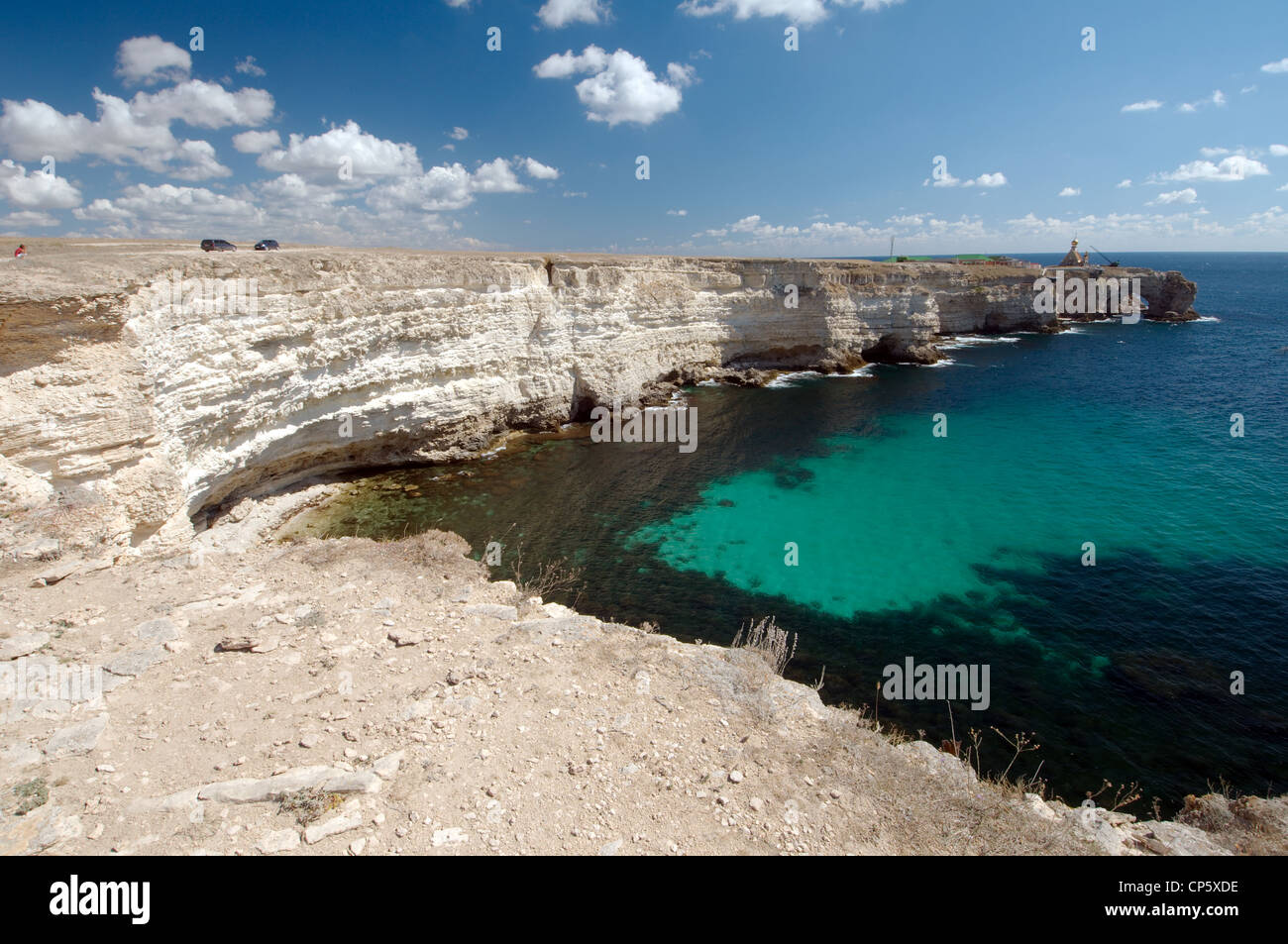 Coastline, Cape Tarhankut, Tarhan Qut, Crimea, Ukraine, Eastern Europe Stock Photo