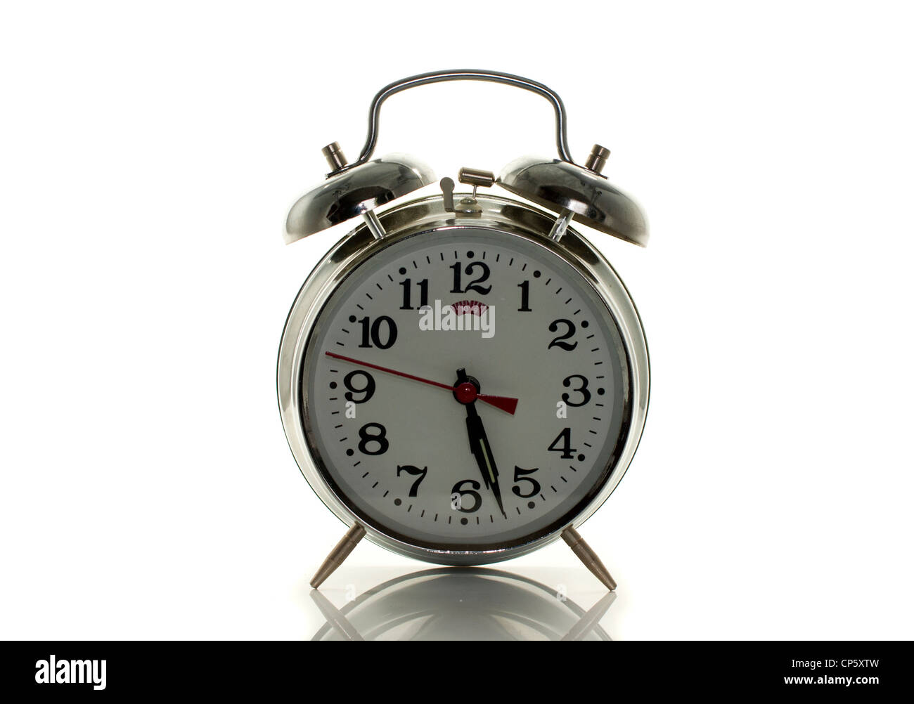 metal clock on isolated white Stock Photo - Alamy