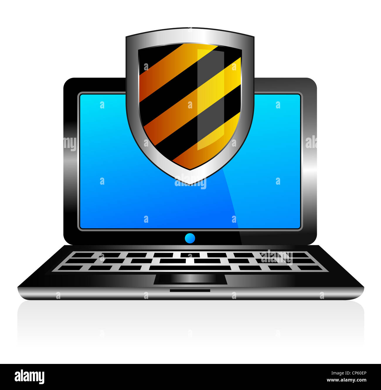 Shield antivirus laptop Stock Photo - Alamy