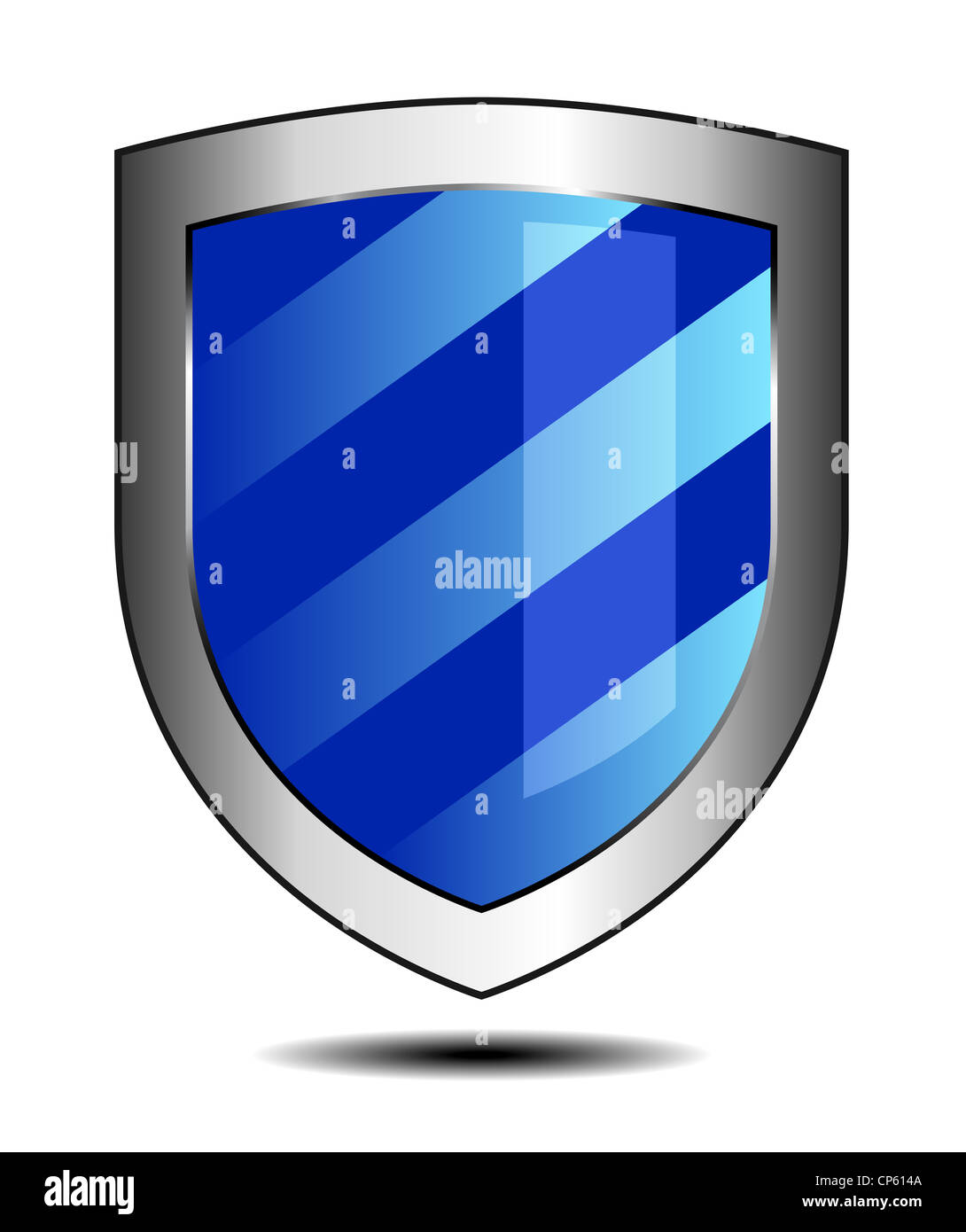Blue and Silver Shield Stock Photo