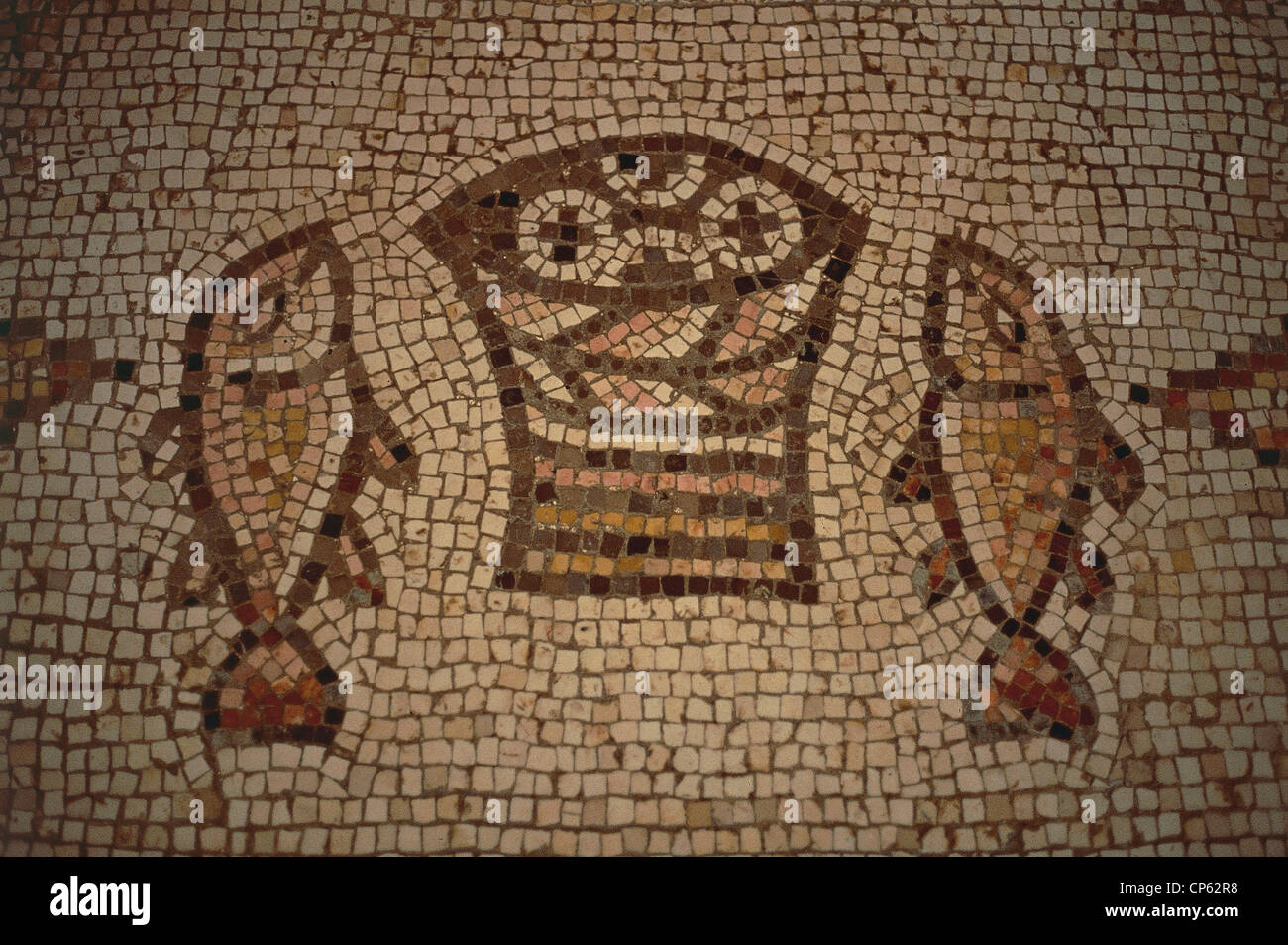 Israel - Tabgha. Church Of The Multiplication Of The Loaves And Fishes Mosaic, Fourth Century Stock Photo - Alamy