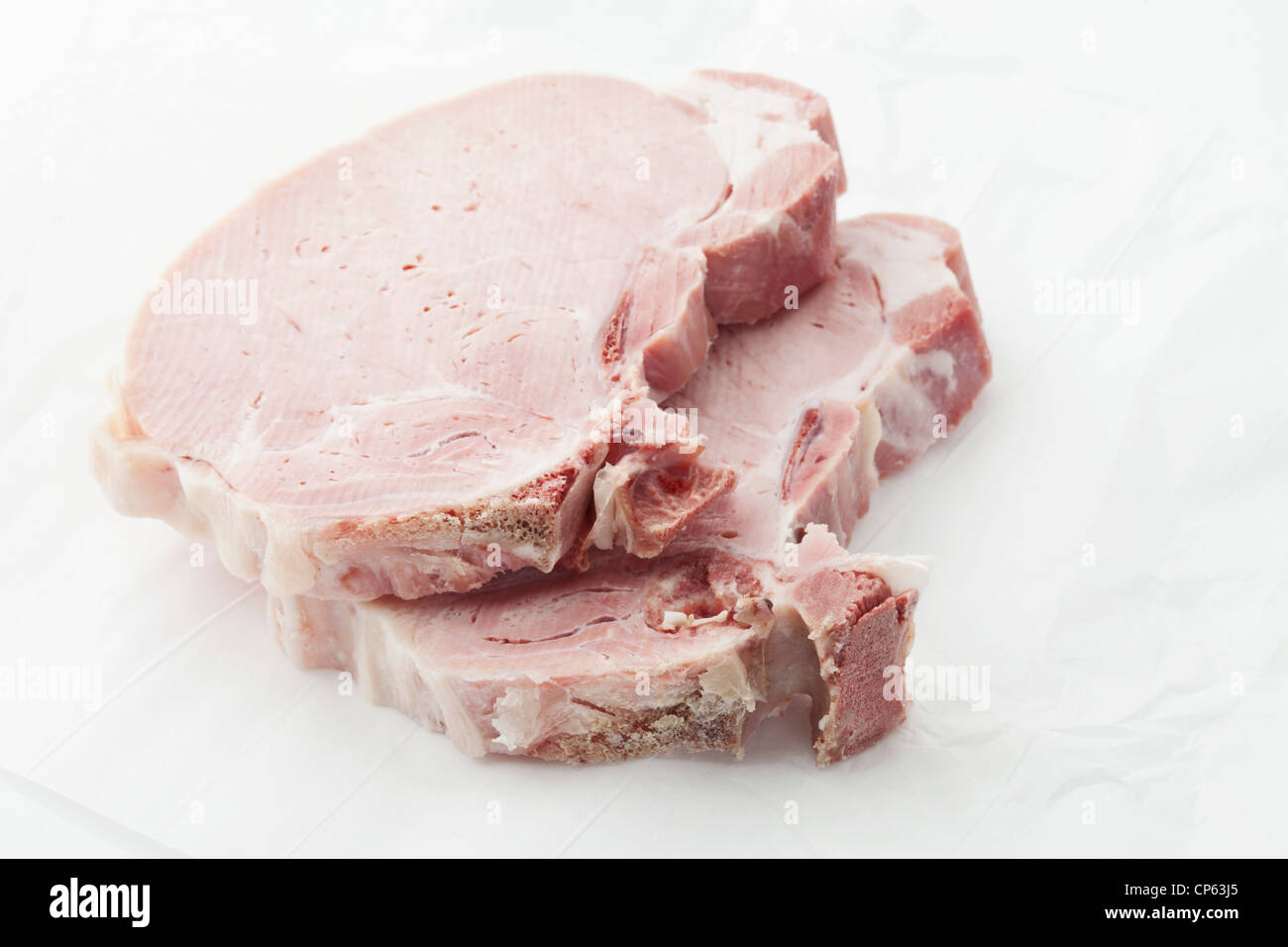 Cooked pork chop on wax paper Stock Photo Alamy