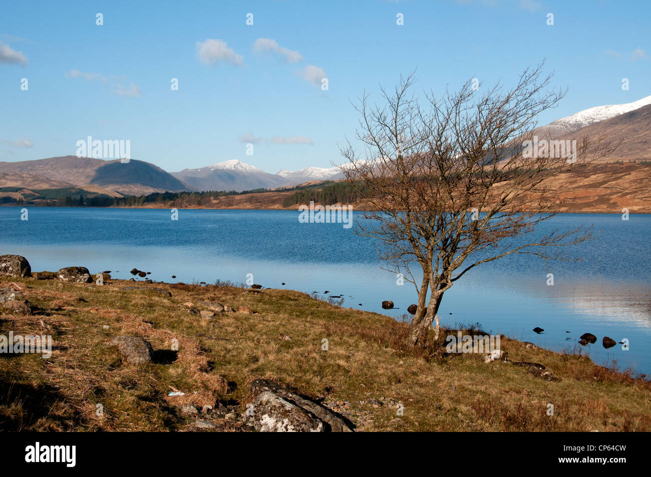 a landscape of loch tulla in the highlands of  scotland Stock Photo