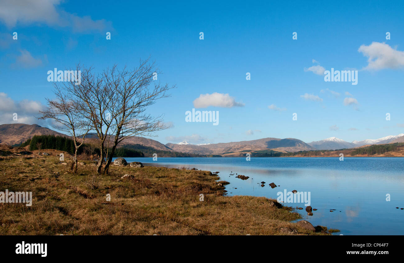 a landscape of loch tulla in the highlands of scotland Stock Photo