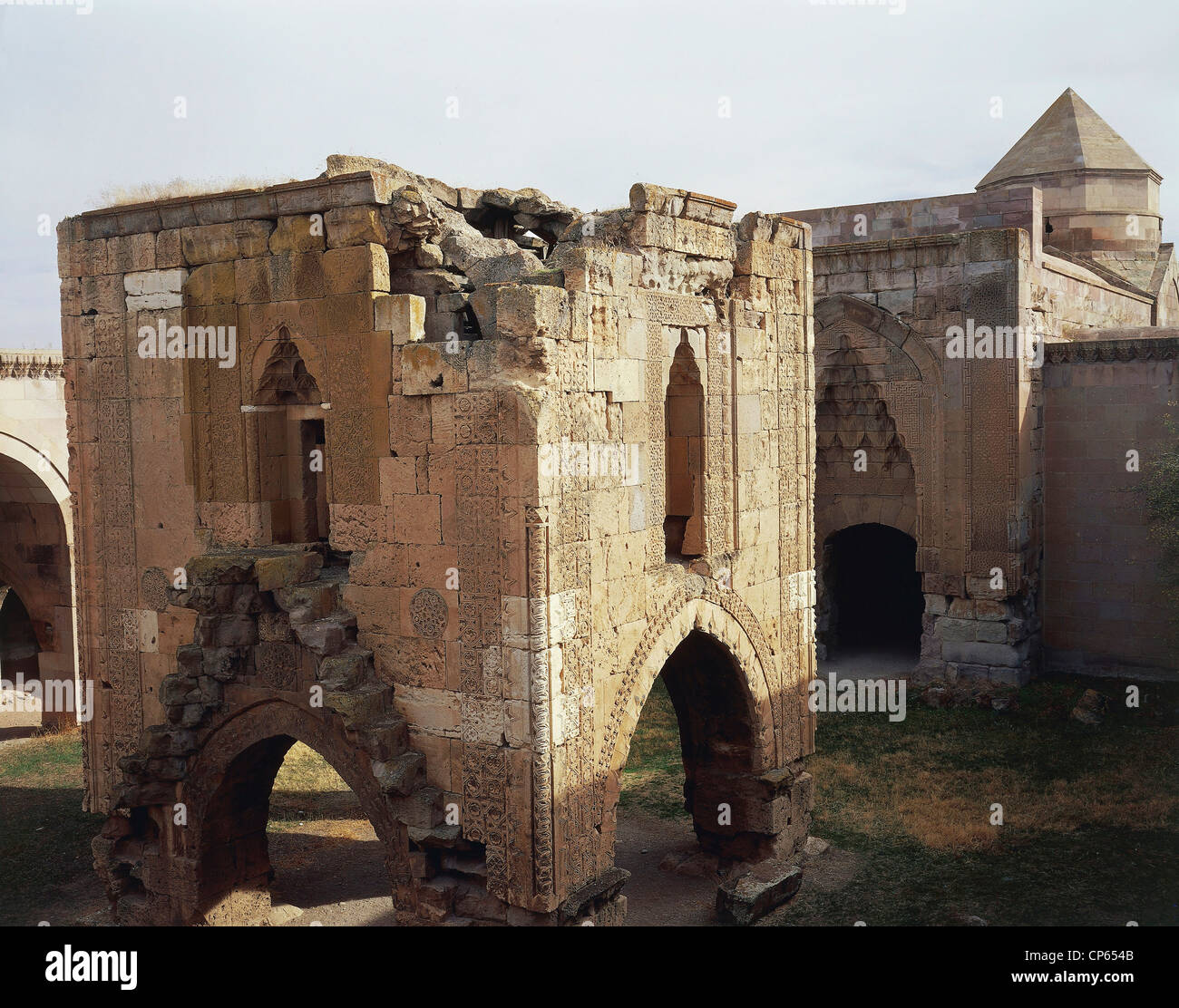 Turkey - Cappadocia - Around Kayseri. Sultan Han caravanserai, Seljuk period (completed in 1236) Stock Photo
